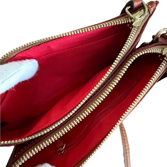 Dooney & Bourke Red Burgundy Leather Crossbody Bag - Picture 8 of 10